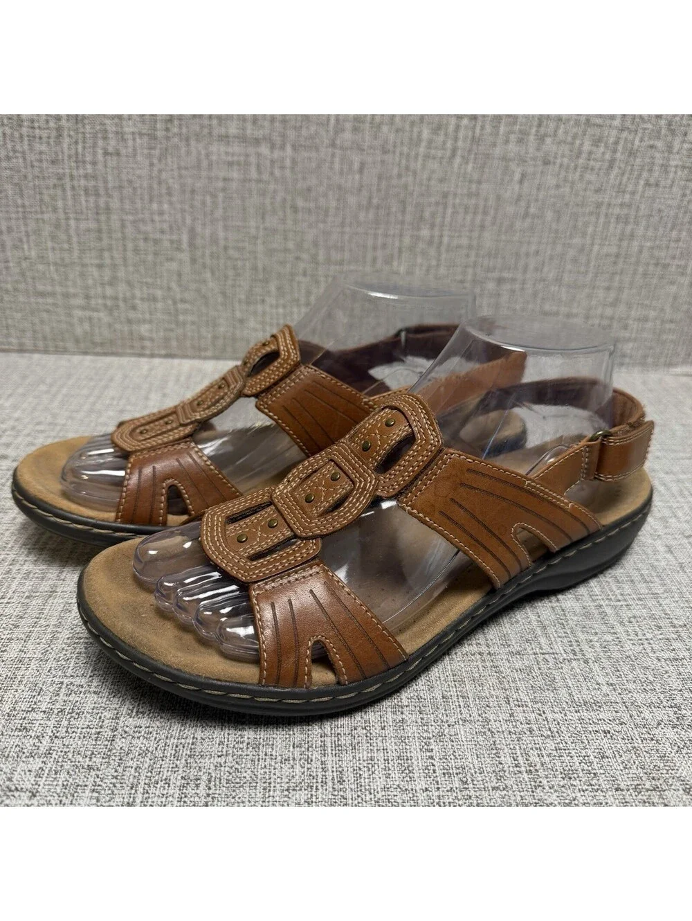 Clarks Collection Sandals Womens Size 8.5 M Brown Comfort Summer Slingback Boho